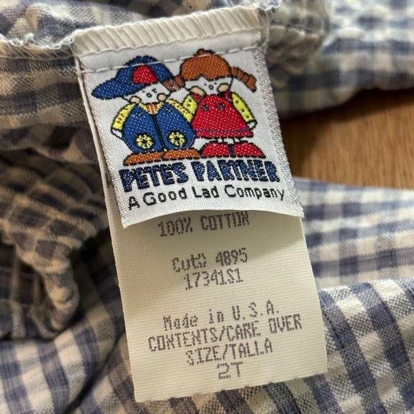 Vintage Pete's Partner Good Lad 2T Seersucker Gingham Cotton Pants NEW USA Made - Picture 5 of 7